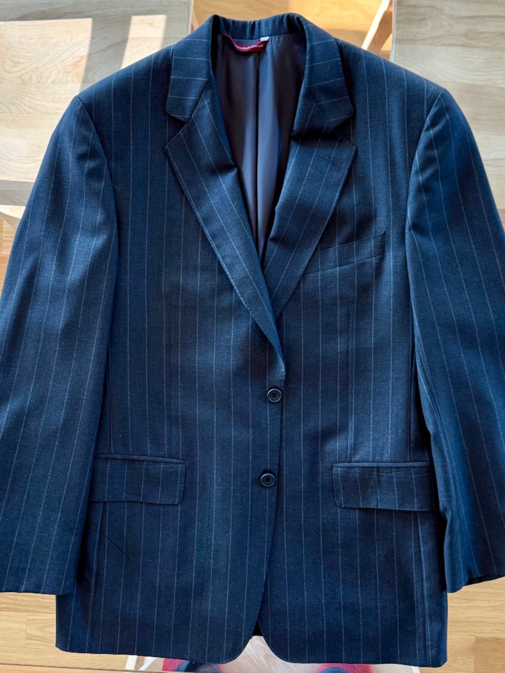 Samuelsohn Blue Pinstriped Wool Suit Size 42-36